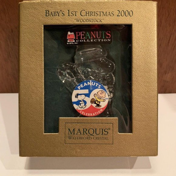 Marquis By Waterford - Crystal Peanuts Baby’s First Christmas Woodstock Ornament - Picture 2 of 9